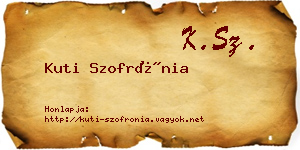 Kuti Szofrónia névjegykártya